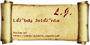 Lábdy Jolánta névjegykártya